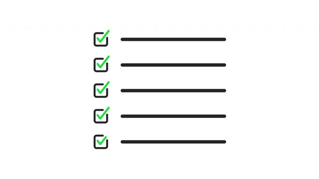 Task checklist tick mark animation video