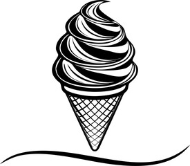 ice cream cone handdrawn vector
