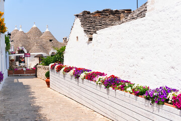 Aberobello village with trulli houses roofs, Italy