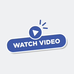 Watch video sticker button label badge flag sign symbol.