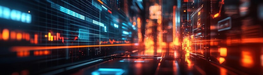 Dynamic fintech startup workspace, AI-driven financial solutions on display, creative and modern setting, Techno-futuristic, Digital art, Bright tones, High Detail