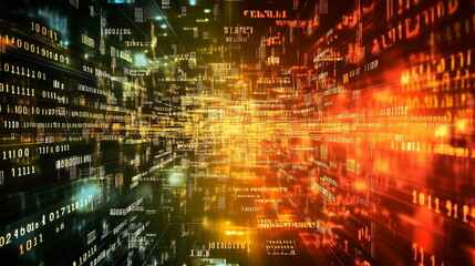 Obraz premium Futuristic Abstract Digital Data Streams and Networks