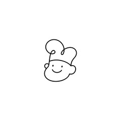 child chef logo in minimalist linear design