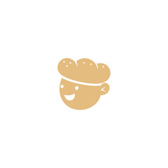 child logo with bread combination in flat design