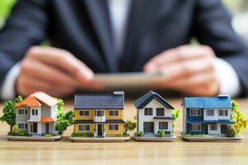 Miniature Houses Displayed by Business Professional