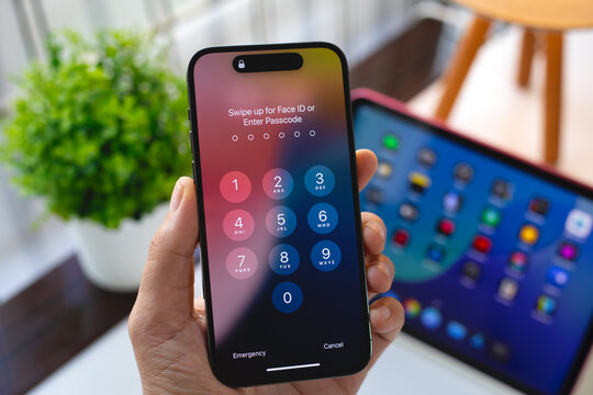 Apple iPhone 15 with scanning Face ID IOS 18 iPad
