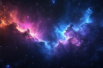 Stunning Cosmic Scene with Vibrant Nebula Colors