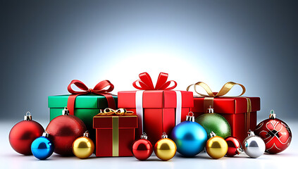 christmas gifts baubles creating colorful display