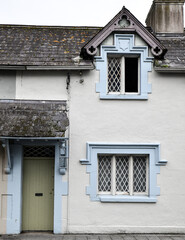 Row of colorful houses and doors