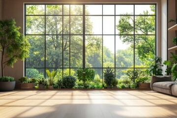 Bright and Spacious Interior with Large Windows