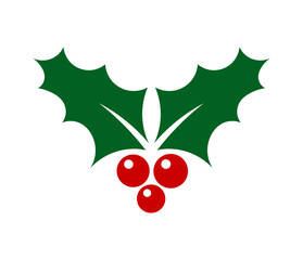 Holly berry Christmas fruit icon. Design element. Vector illustration.