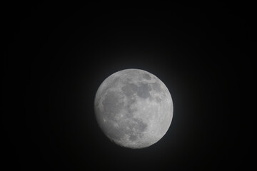 Close up moon on the Black sky