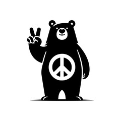 Bear Peace Sign