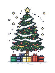 Fototapeta premium Doodle Christmas and New Year Cards - 2D Hand-drawn Illustrations on White Background