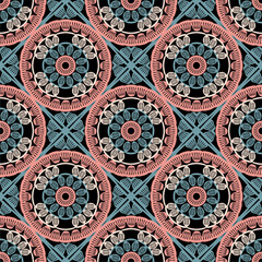 Pattern with crochet granny square with flowers wallpaper handmade decorative art design print	