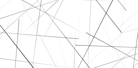 Random chaotic lines abstract geometric pattern / texture. White background with black lines
