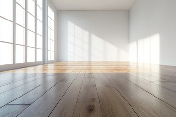 Spacious Minimalist Interior with Warm Wood Floors