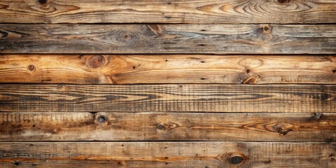 Obraz premium A close-up of a rustic wood panel texture with knots and grain patterns, showcasing the natural beauty of weathered wood.