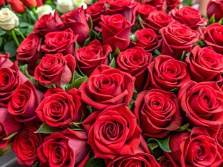 Obraz premium Beautiful Natural Red Rose Bouquets for Valentine's Day, Weddings, and Romantic Occasions