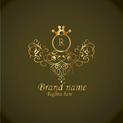 Web creative initial s latter logo design with modern business vector template, luxury s latter  logo , creative isolate  s monogram latter logo , crow logo , royal logo with golden color 