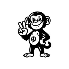 Chimpanzee Peace Sign