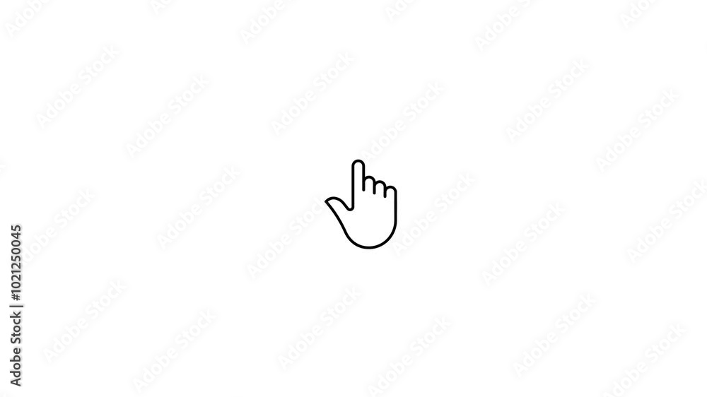 Poster hand touch. click icon animation with optional luma matte. alpha luma matte included. 4k video