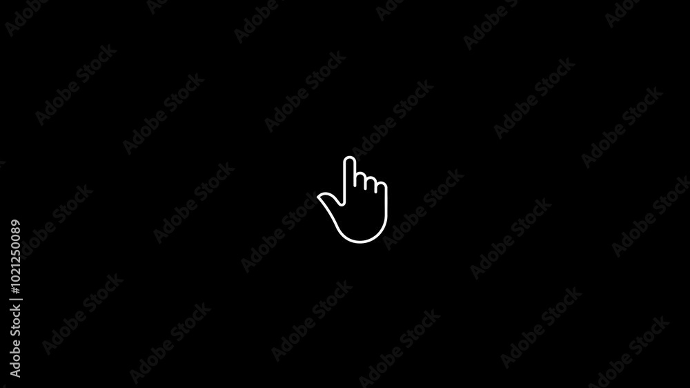 Poster hand touch. click icon animation with optional luma matte. alpha luma matte included. 4k video