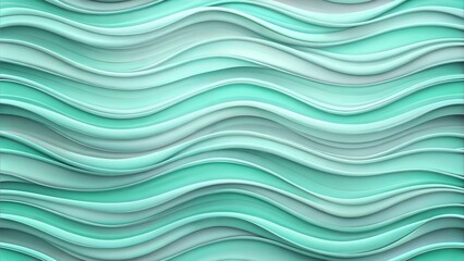 Fototapeta premium Abstract turquoise waves, layered design, smooth texture, background art, copy space
