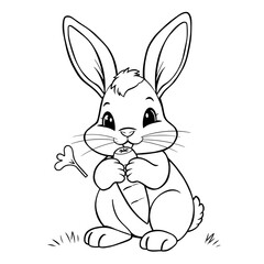 Fototapeta premium cute rabbit coloring book