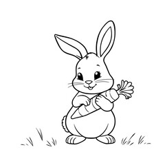 Obraz premium cute rabbit coloring book