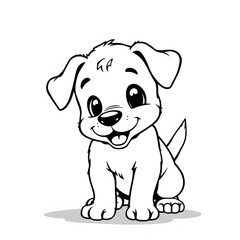 Fototapeta premium cute dog coloring book