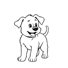 Obraz premium cute dog coloring book