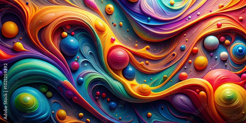 Poster bright and colorful abstract background with fluid shapes and vibrant gradient patterns for design