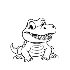 Obraz premium cute crocodile coloring book