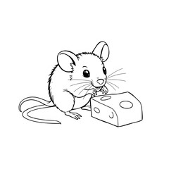 mouse and cheese coloring book