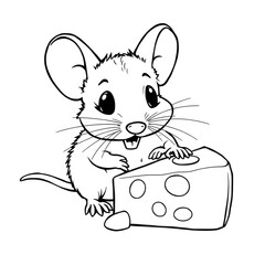mouse and cheese coloring book