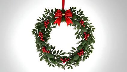 mistletoe wreath hung holiday season
