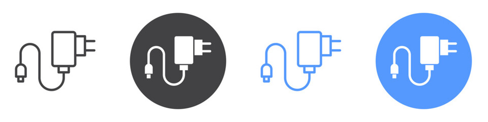 Charger icon Flat art in black and white isolated