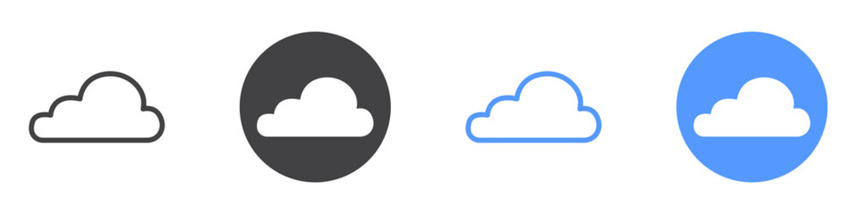 Cloud icon Flat art in black and white isolated