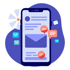 Smartphone with email notifications