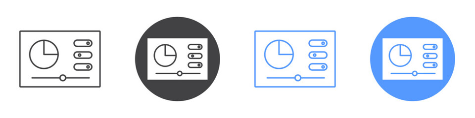 Control panel icon Flat art in black and white isolated