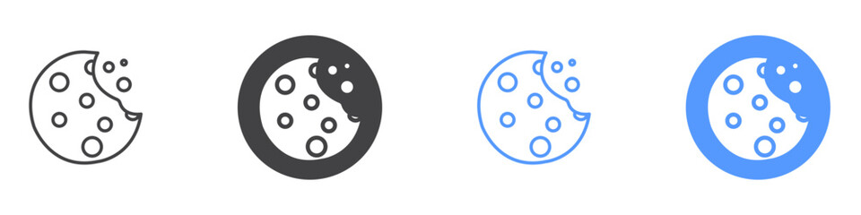 Cookie icon Flat art in black and white isolated