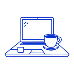 Fototapeta premium Remote work with coffee