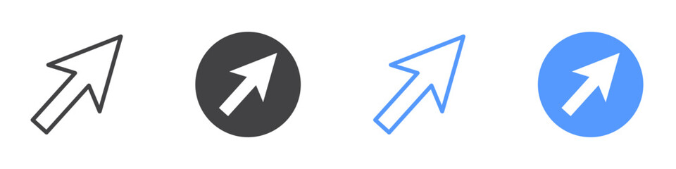 Cursor arrow icon Flat art in black and white isolated