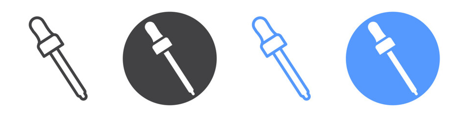 Dropper icon Flat art in black and white isolated