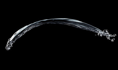 Dynamic Water Droplets Isolated on Black Background – High-Speed Captures, Ripples, Splashes, and Mist in Elegant Motion