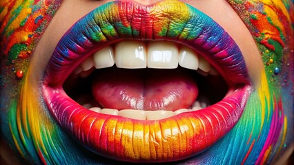 Fototapeta premium Captivating Image of Mouth Wide Open Expressing Surprise and Emotion in a Stunning Close-Up Shot for Visual Impact