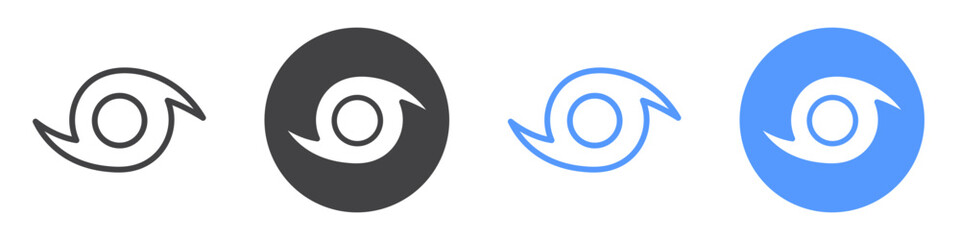 Hurricane icon Flat art in black and white isolated