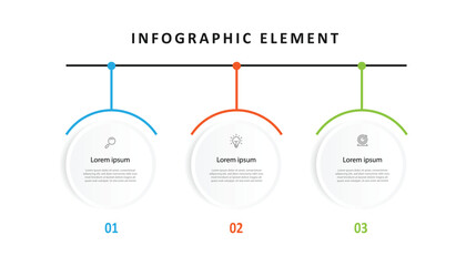 3 line circle process infographic template 