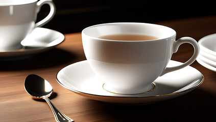 teacup placed cozy table setting